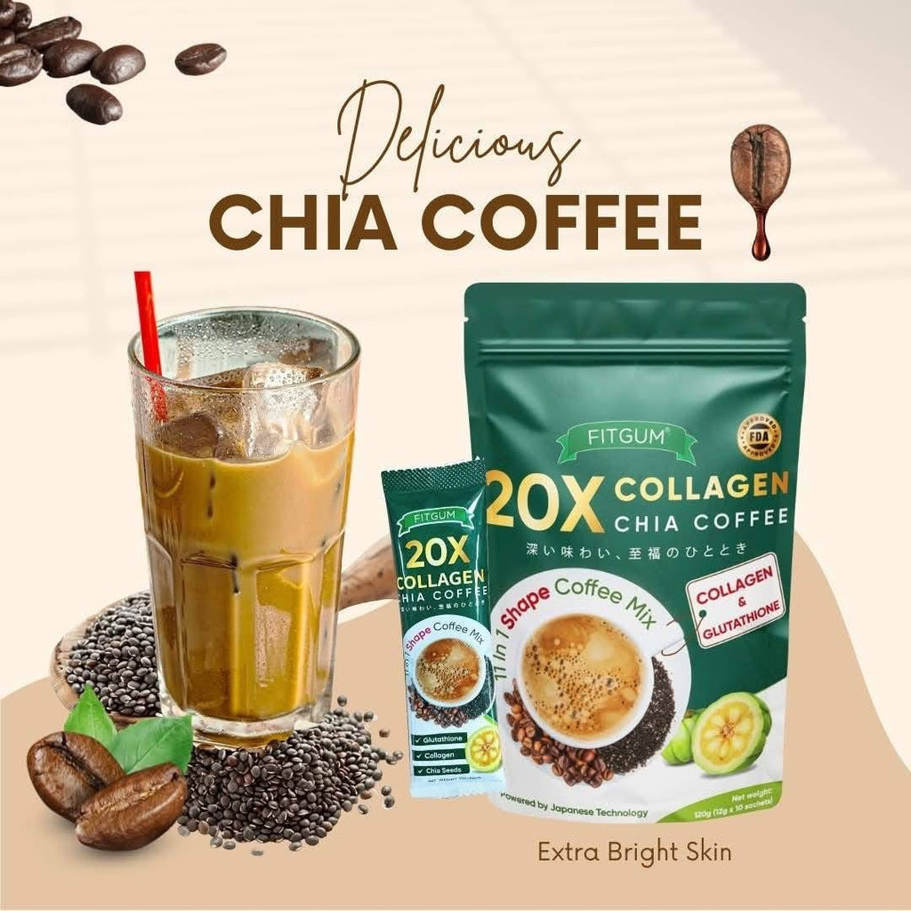 FITGUM - 20X Collagen Chia Coffee Mix 120g