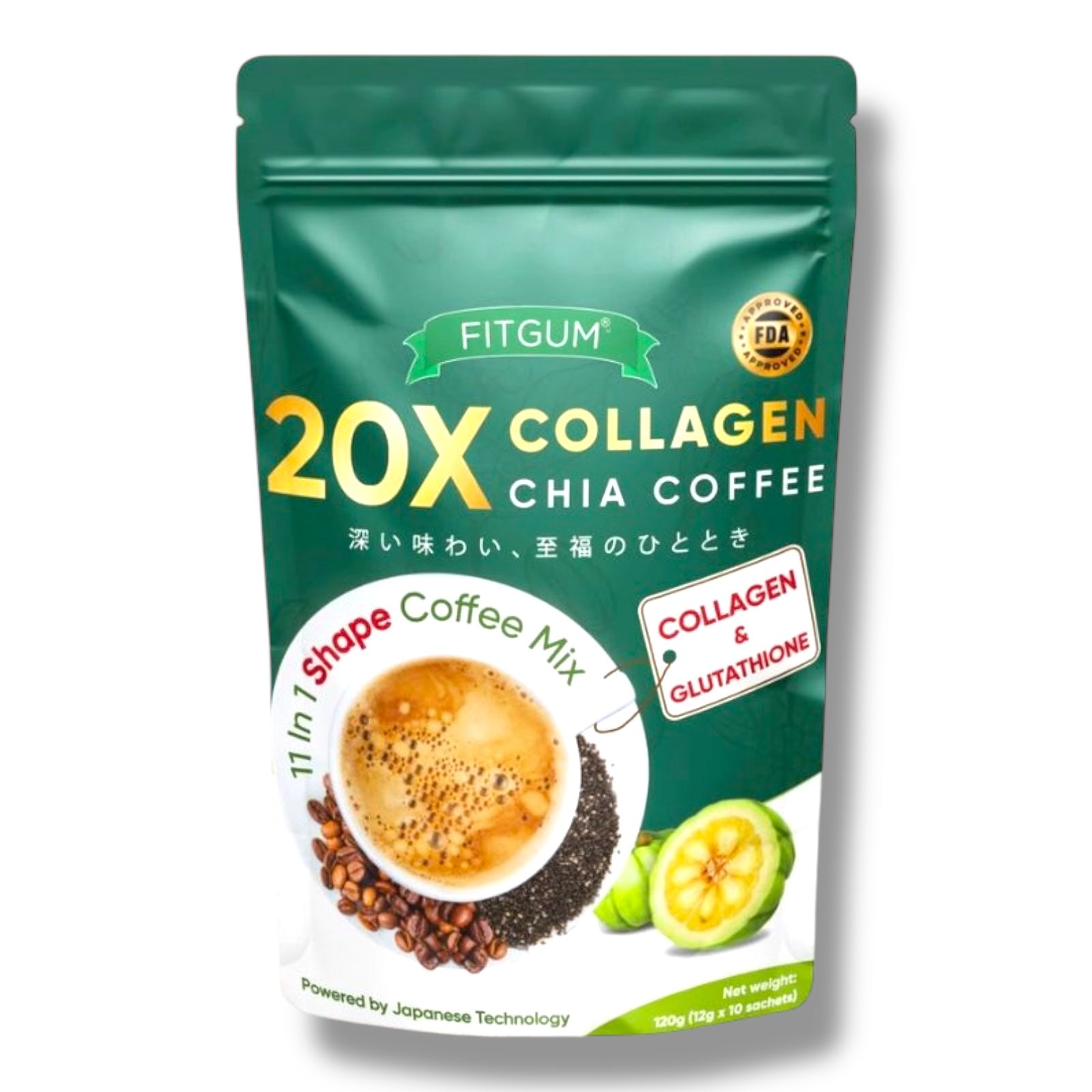FITGUM - 20X Collagen Chia Coffee Mix 120g – My Care Kits