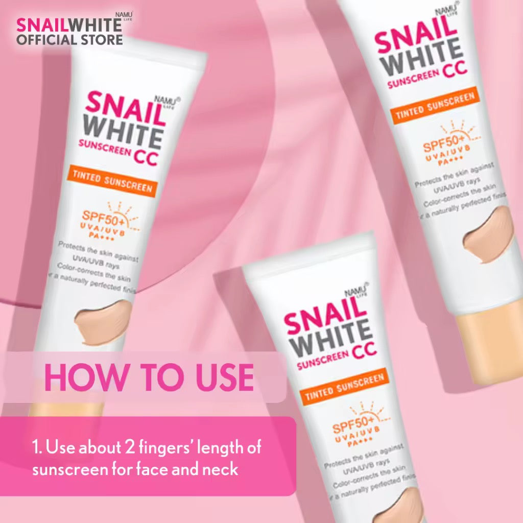 SnailWhite CC Sunscreen - “TINTED SUNSCREEN” SPF 50+ - 30 ml