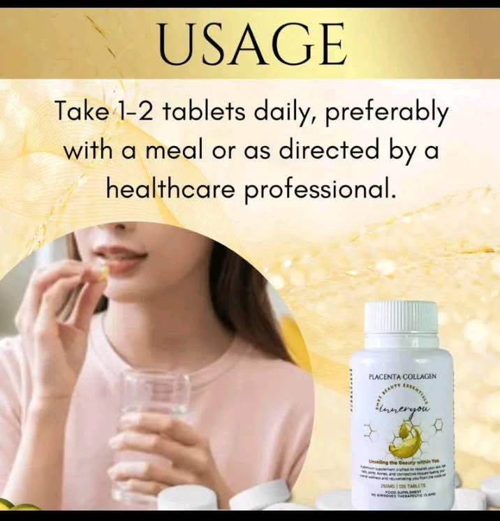 BMRS Beauty Essentials - PLACENTA COLLAGEN INNERYOU Tablets 250mg ( 120 tablets )