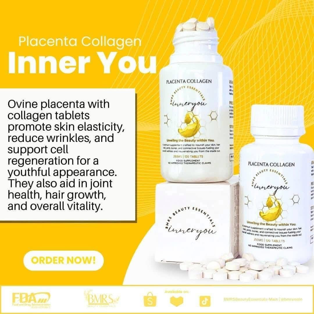 BMRS Beauty Essentials - PLACENTA COLLAGEN INNERYOU Tablets 250mg ( 120 tablets )