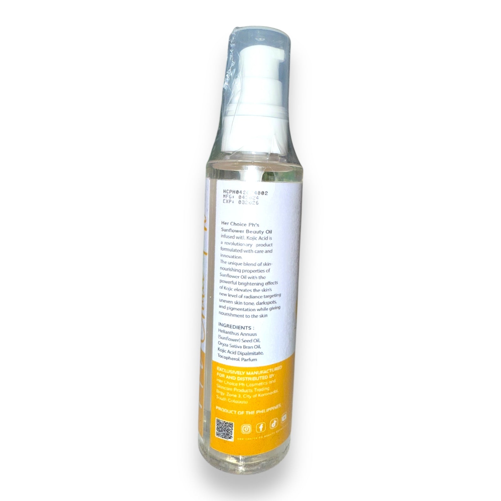 Her Choice - Sunflower Beauty Oil with Kojic Acid 100ml