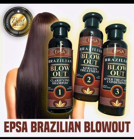 EPSA - Brazilian Blow Out Keratin Treatment Set 120 ML x 3 ( Bottles 1,2,3 )