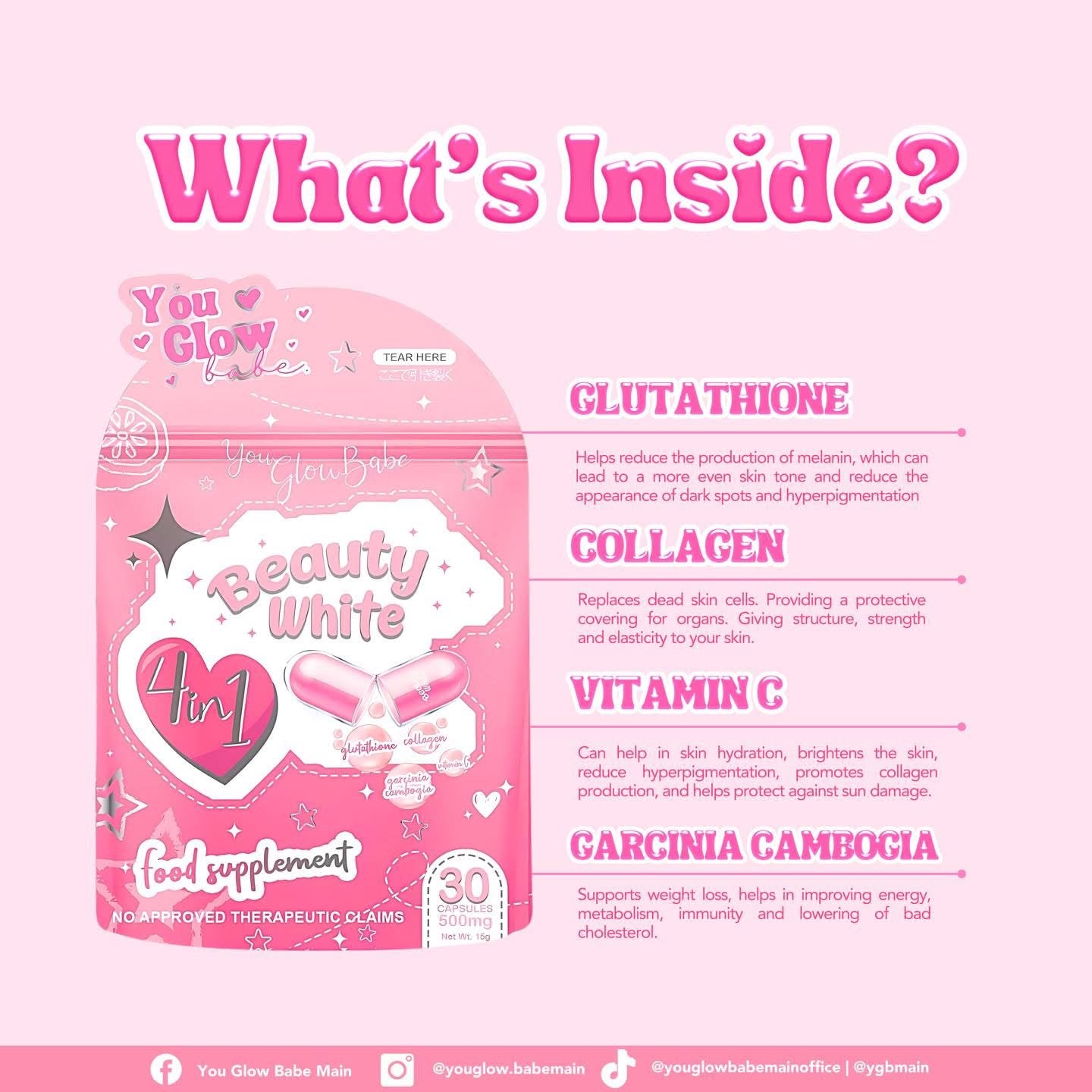 You Glow Babe - Beauty White - 4 in 1 - 30 capsule My Care Kits You Glow Babe - Beauty White - 4 in 1 - 30 capsule My Care Kits