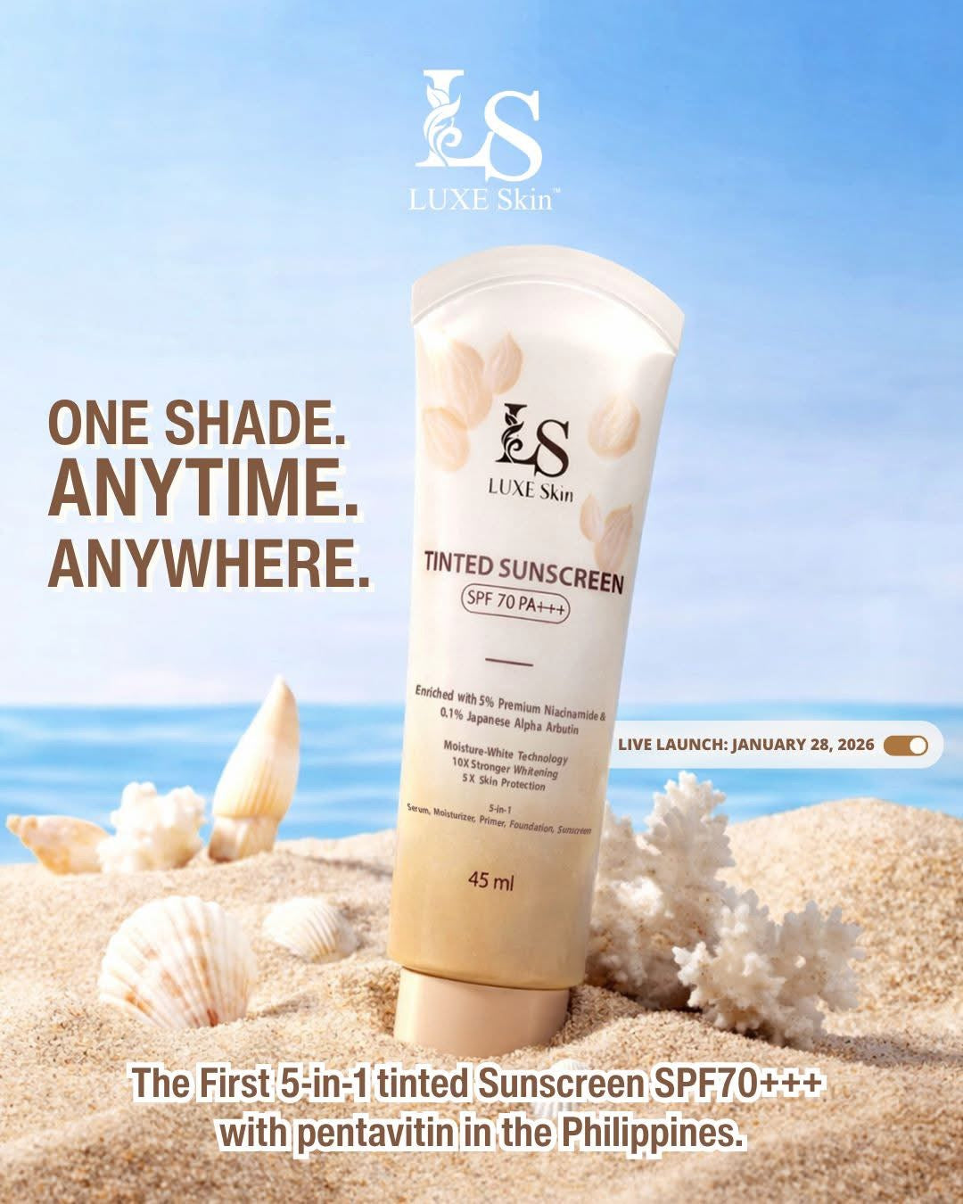 Luxe Skin - Tinted Sunscreen SPF 70 PA+++ - 45ml