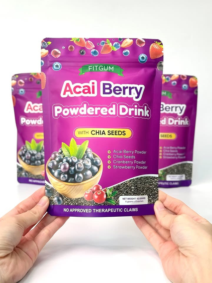 Fitgum Acai Berry Powdered Drink w/ Chia Seeds