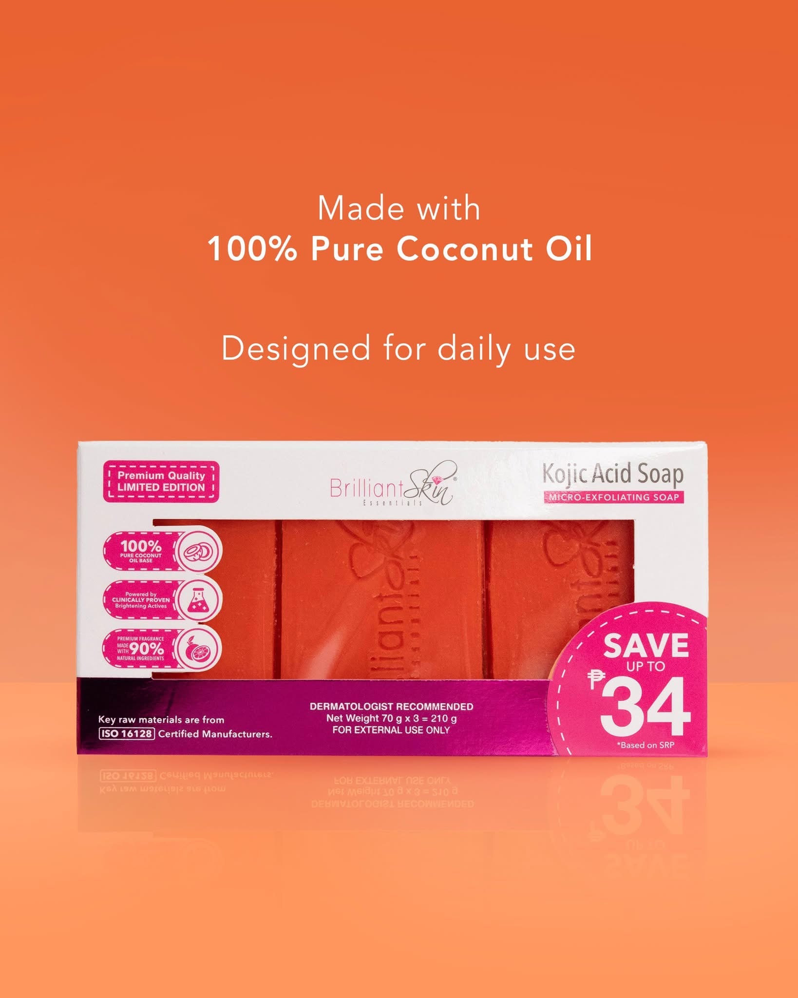 Brilliant Skin - Kojic Acid Soap 70gx3 ( 3 pc / box )
