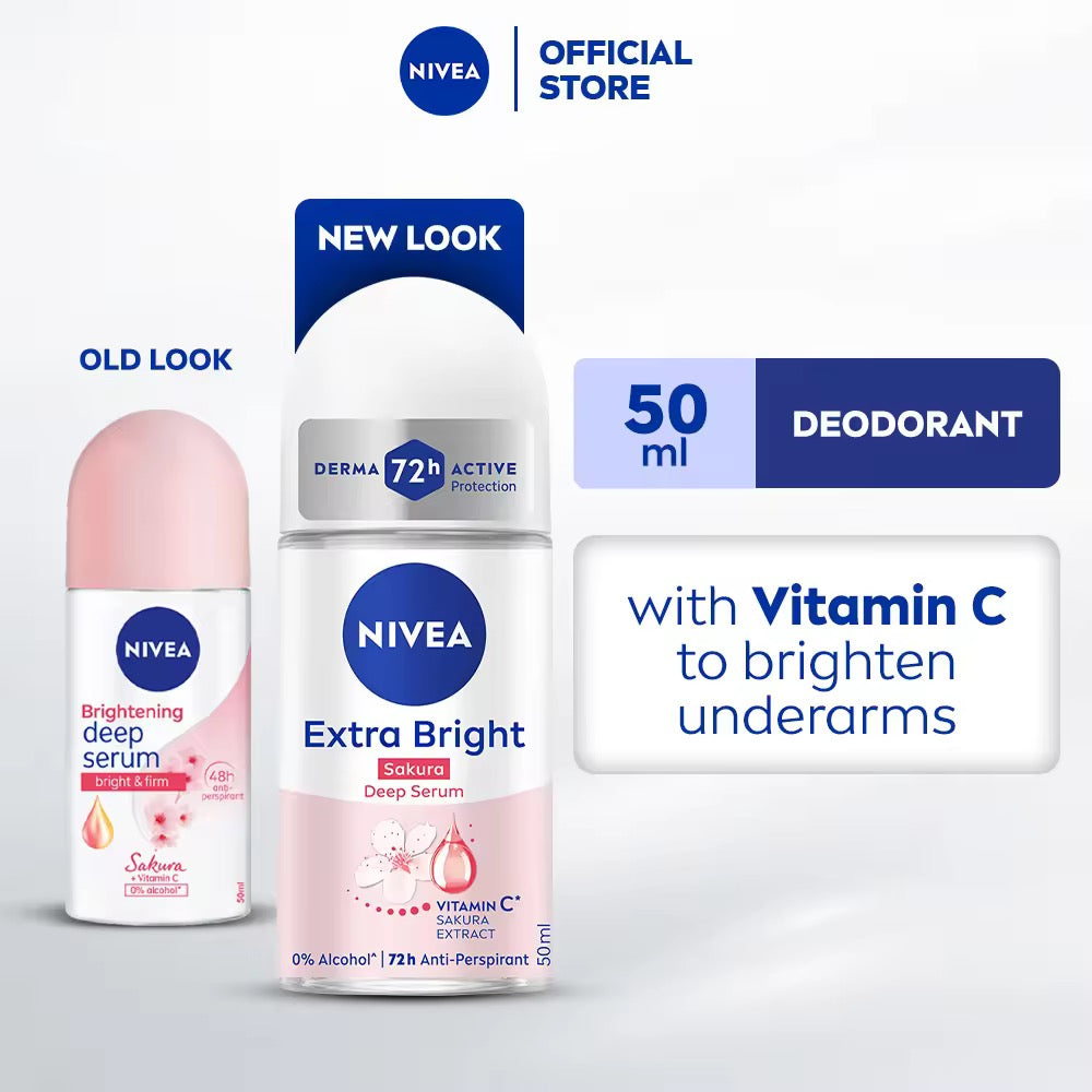 Nivea Roll on Deodorant - Brightening Deep Serum - Bright & Firm - Sakura 50mlo