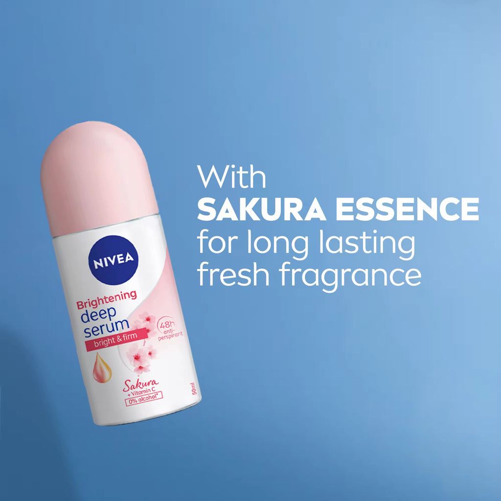 Nivea Roll on Deodorant - Brightening Deep Serum - Bright & Firm - Sakura 50mlo