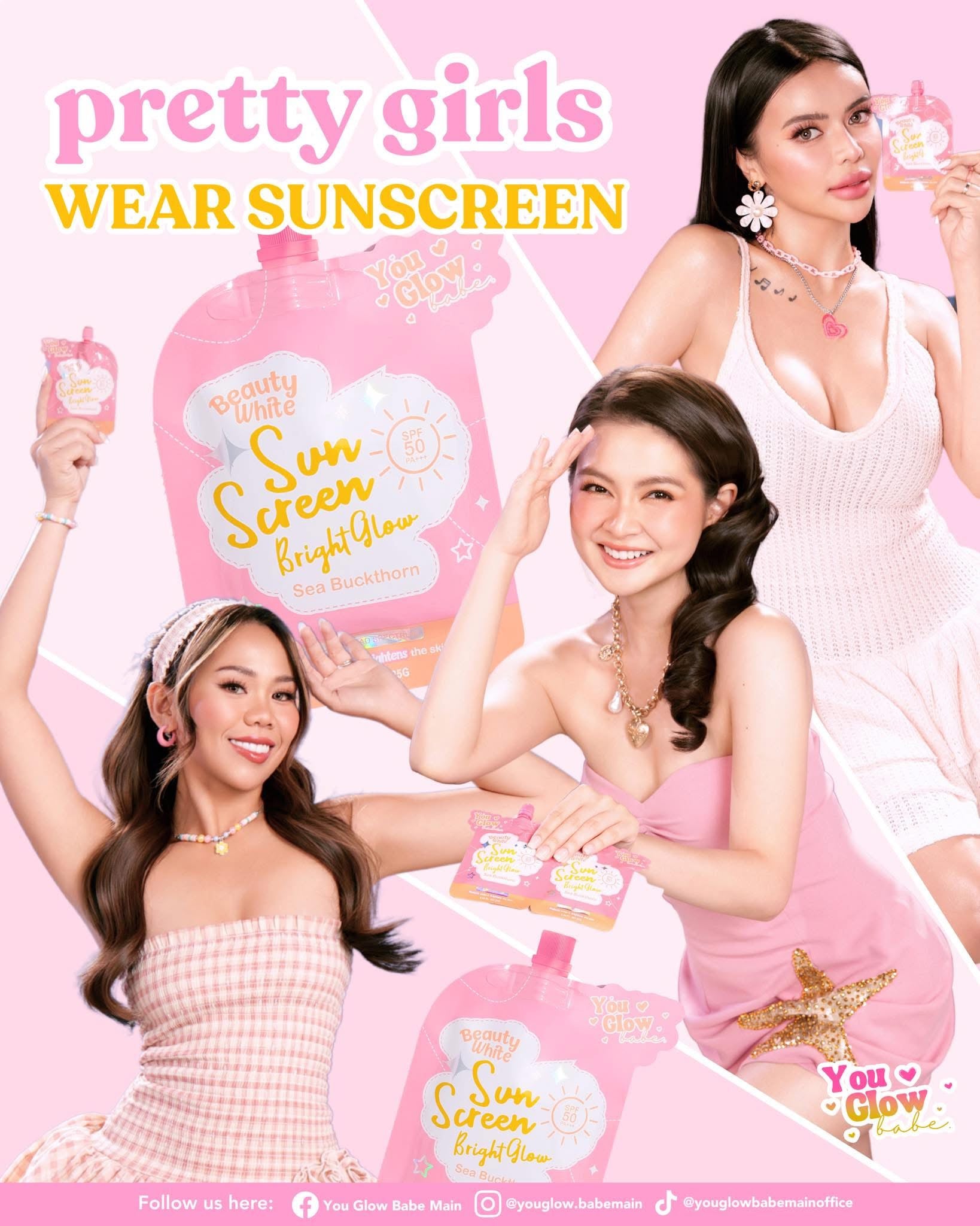 You Glow Babe - Beauty White “ SUNSCREEN” Bright Glow SPF 50 - 25g