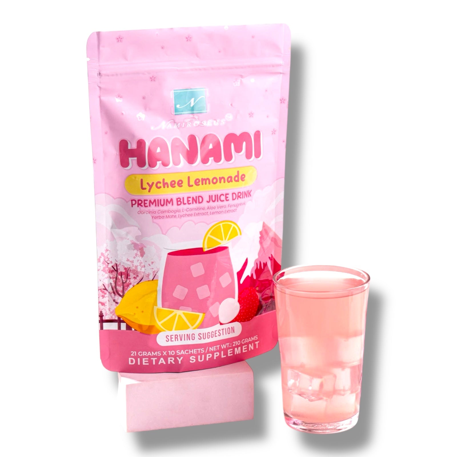 Namiroseus - HANAMI LYCHEE Lemonade Premium Blend Juice Drink 21g x 10 sachet