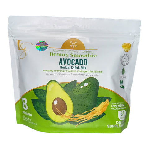 Luxe Skin - Beauty Smoothie AVOCADO 8 sachet x 21g ( 8 SACHET POUCH )