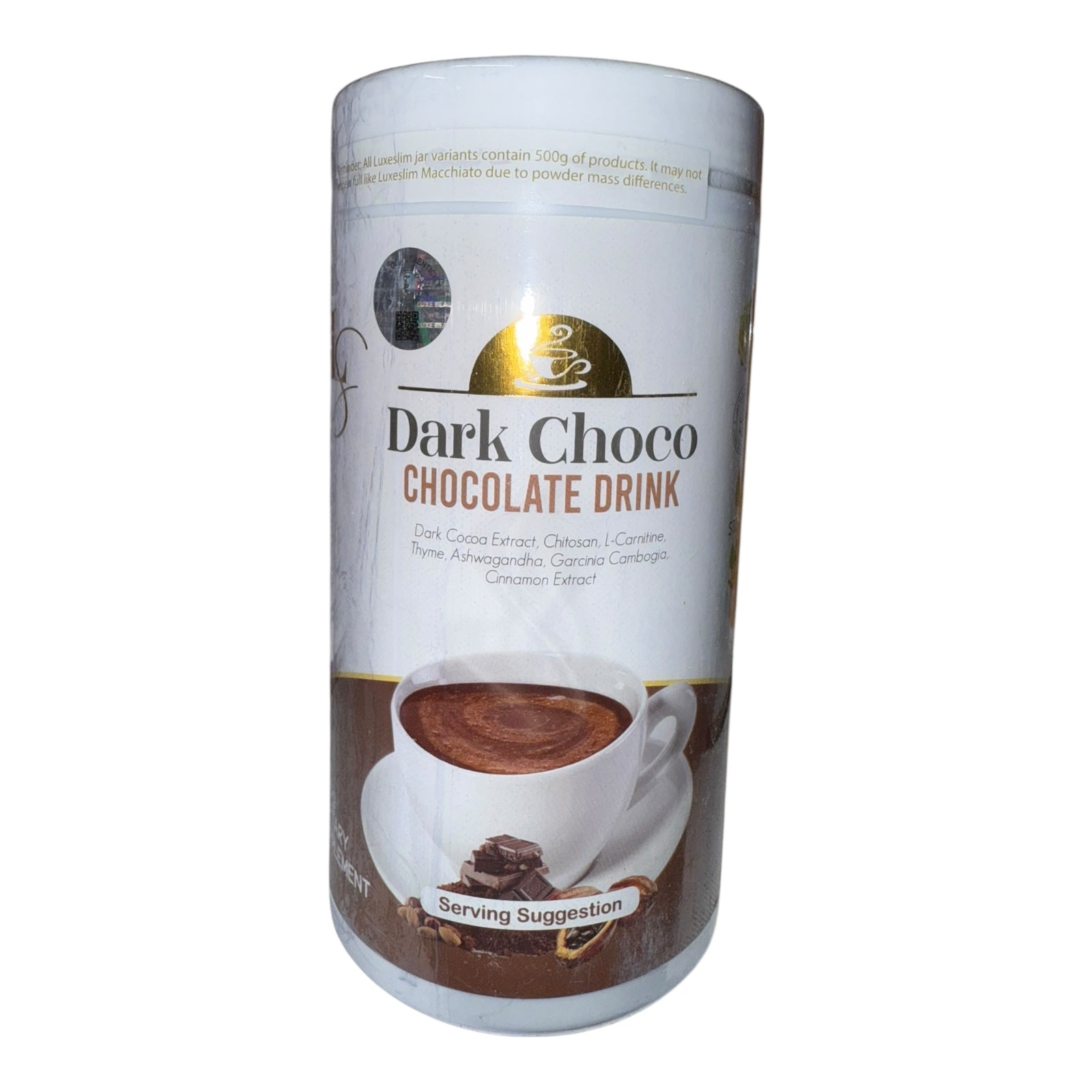 Luxe Slim - Dark Choco - Dark Chocolate Drink - Half Kilo Canister - 500g