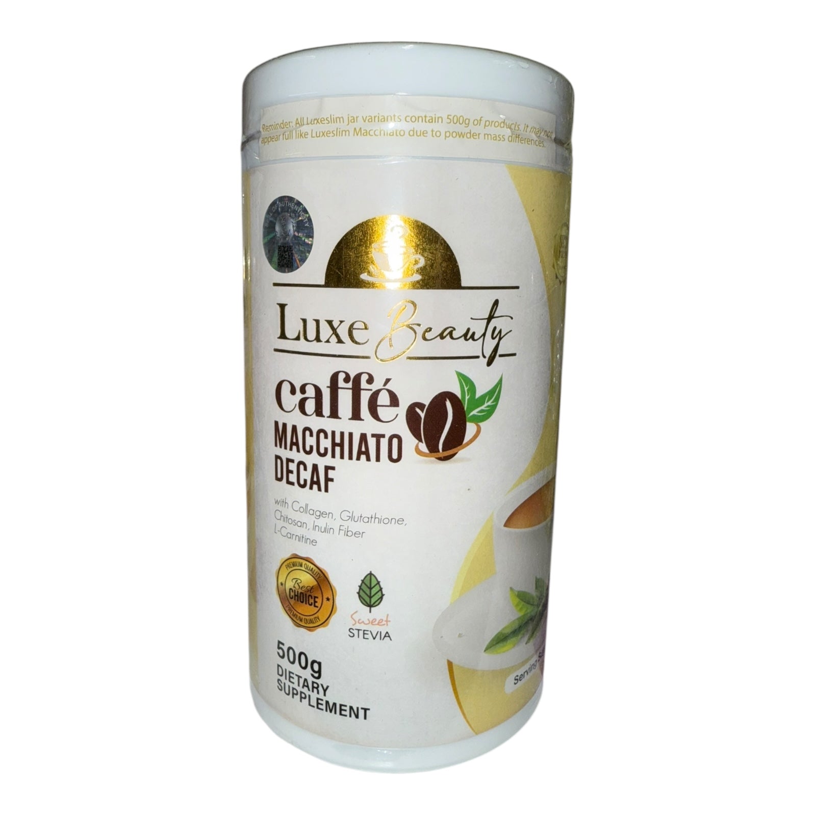 Luxe Slim - Macchiato DECAF - CANISTER - DECAF 500mg