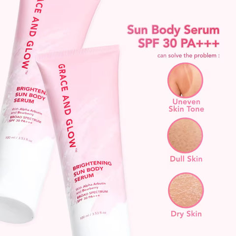 Grace and Glow - Brightening Sun Body Serum with Alpha Arbutin & Bearberry SPF 30 PA+++ - 100 ml