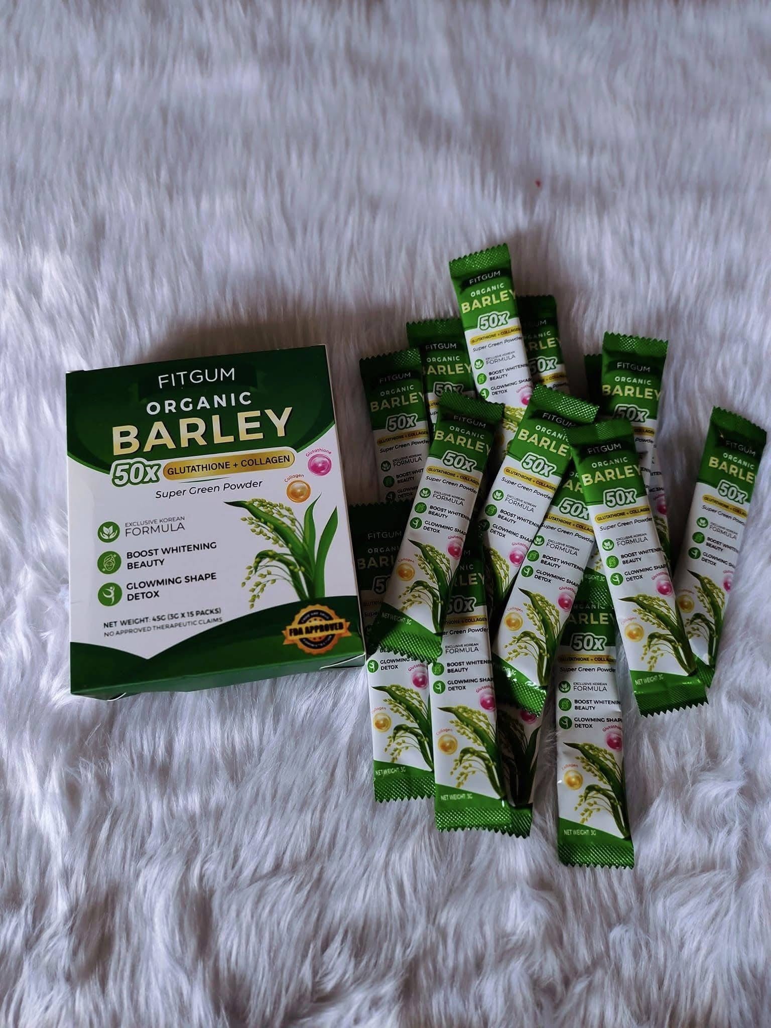 FITGUM - Organic Barley 50X Glutathione + Collagen 3g x 15 sachet