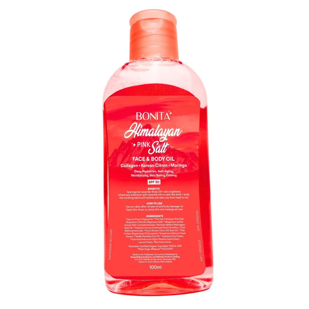 Bonita Himalayan Pink Salt Face & Body Oil SPF 30 100ml
