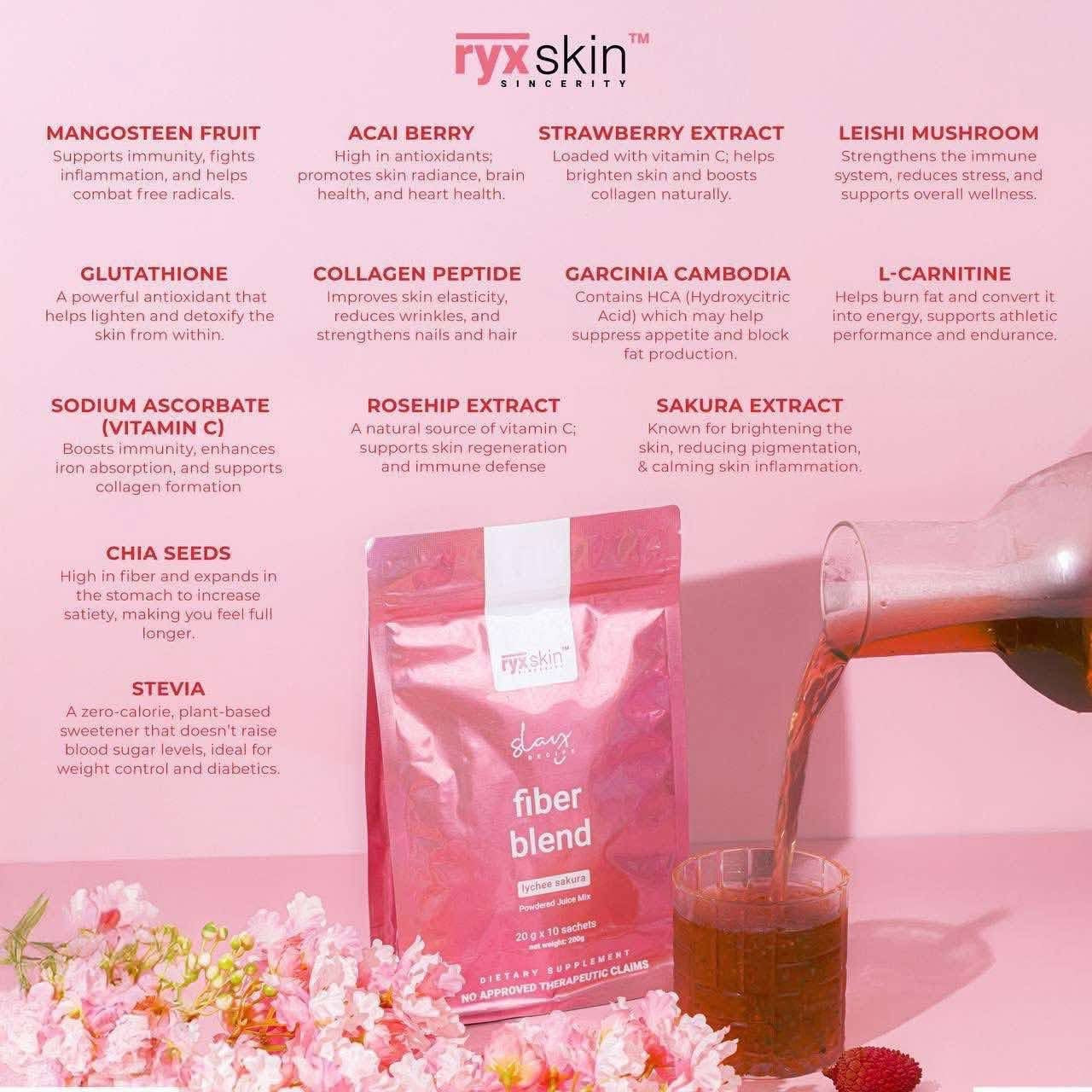 Ryx Skin - Fiber Blend LYCHEE Sakura Powdered Juice Mix  200g ( LYCHEE )