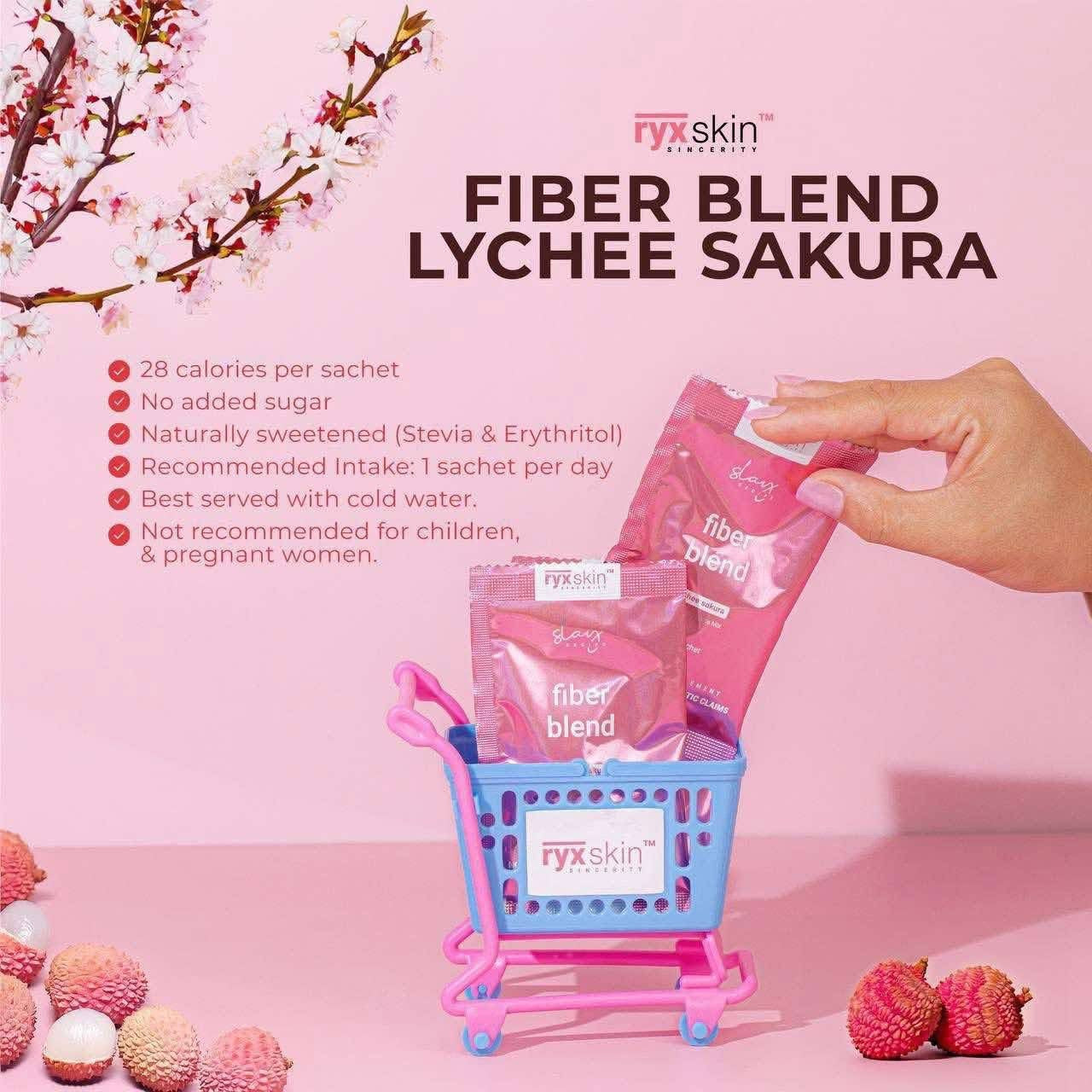 Ryx Skin - Fiber Blend LYCHEE Sakura Powdered Juice Mix  200g ( LYCHEE )