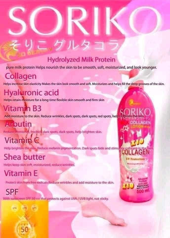 Soriko - Milk Collagen Lotion - X10 COLLAGEN UV Protection SPF 50 - 500 ML