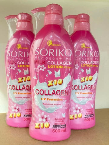 Soriko - Milk Collagen Lotion - X10 COLLAGEN UV Protection SPF 50 - 500 ML