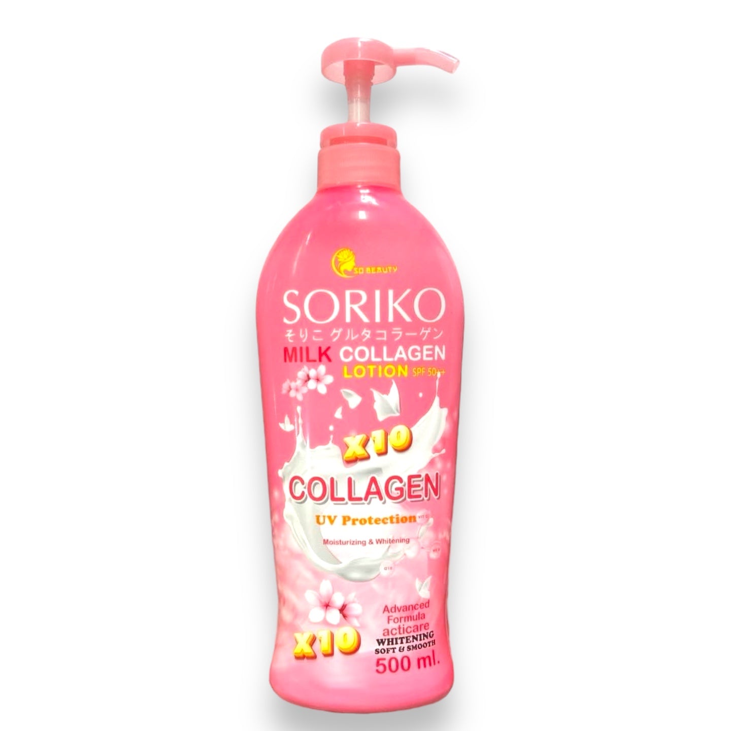 Soriko - Milk Collagen Lotion - X10 COLLAGEN UV Protection SPF 50 - 500 ML