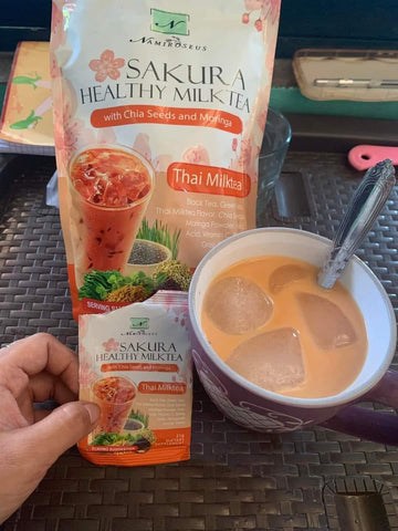 Namiroseus - SAKURA HEALTHY MILKTEA with Chia seeds & Moringa “ Thai Milktea” 21g x 10