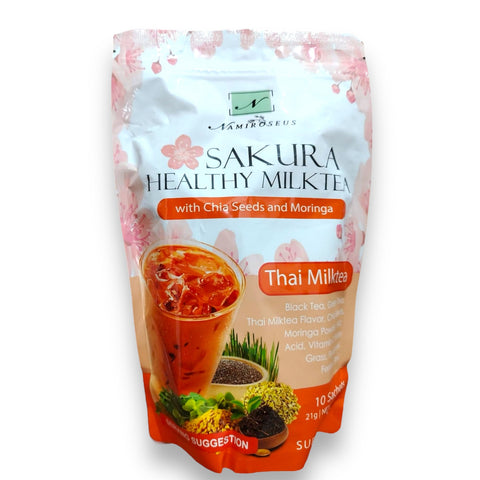 Namiroseus - SAKURA HEALTHY MILKTEA with Chia seeds & Moringa “ Thai Milktea” 21g x 10