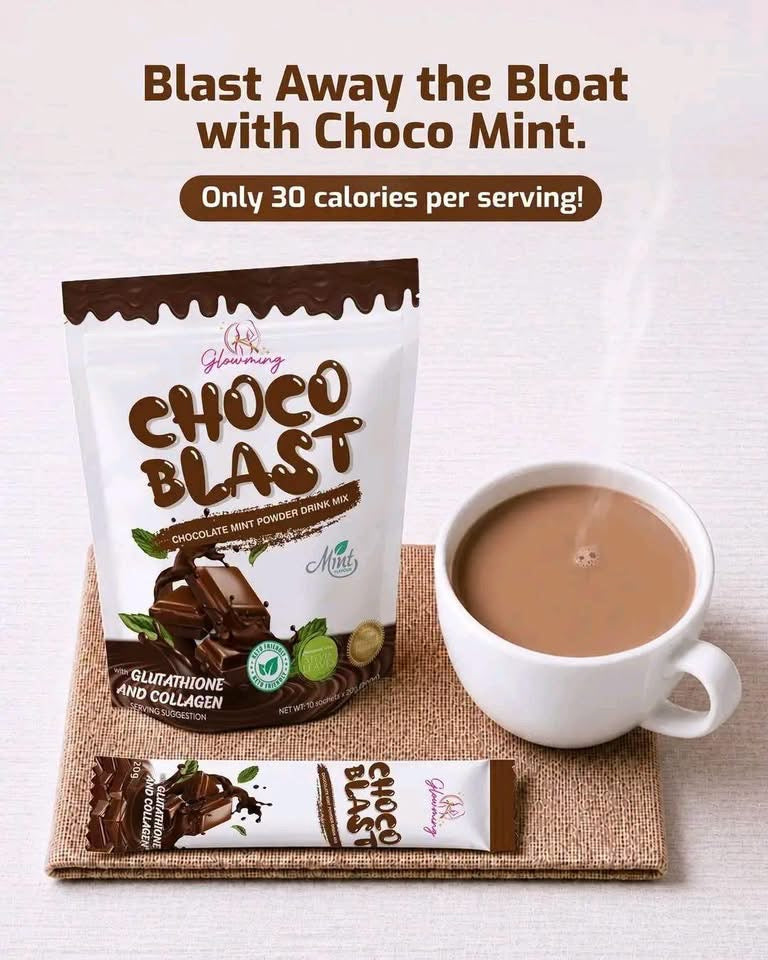 Glowming “CHOCO BLAST” – Chocolate Mint Powder Drink Mix 10x 20g