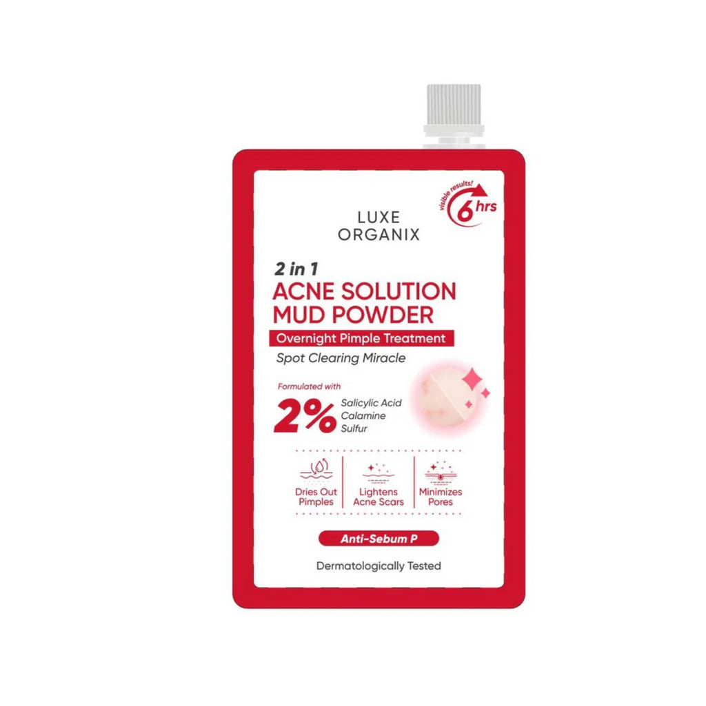 Luxe Organix - 2 in 1 Acne Rescue Mud Powder - Overnight Pimple Drying 9g