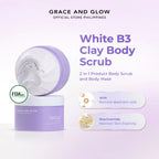 Grace and Glow - White B3 Clay Body Scrub 220g