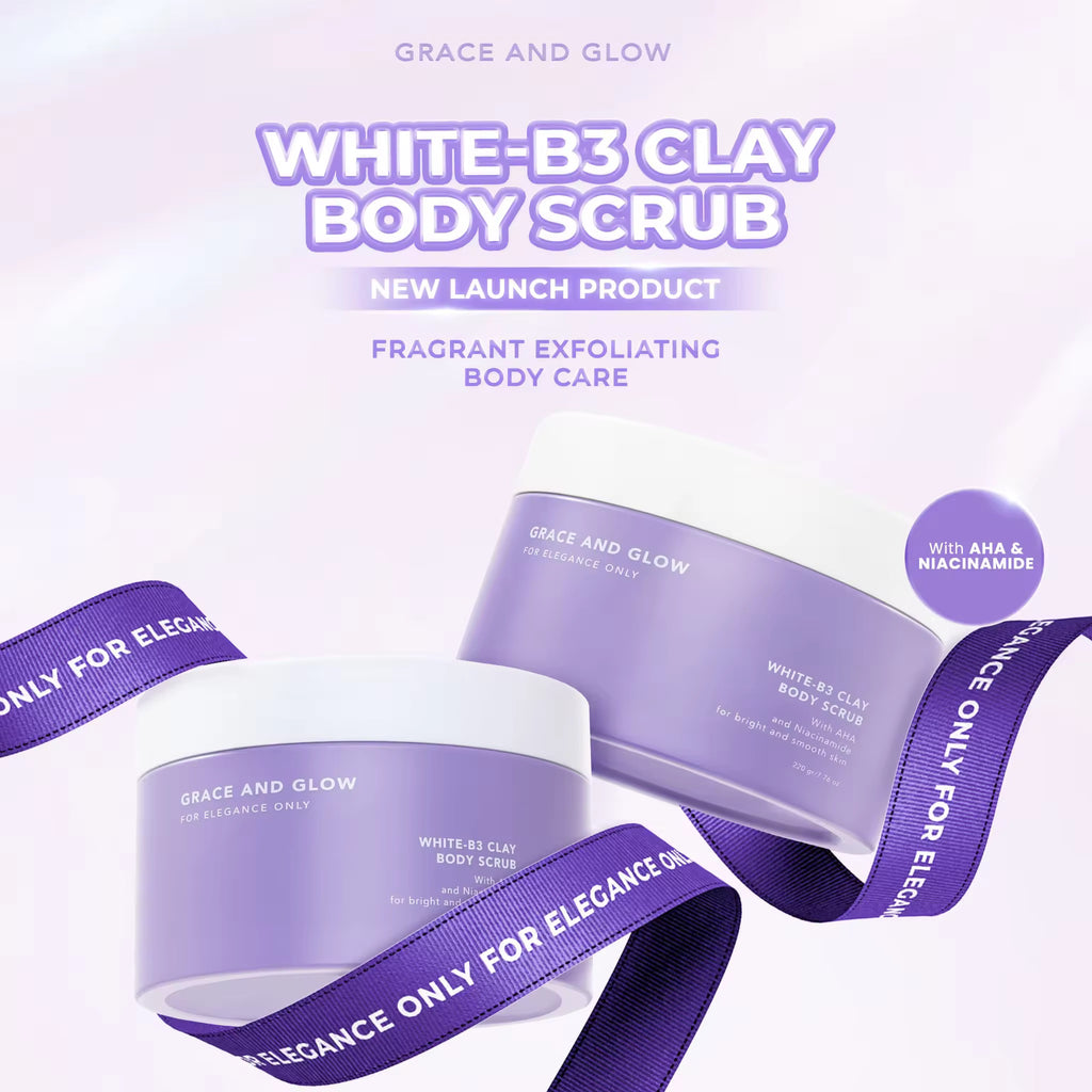 Grace and Glow - White B3 Clay Body Scrub 220g