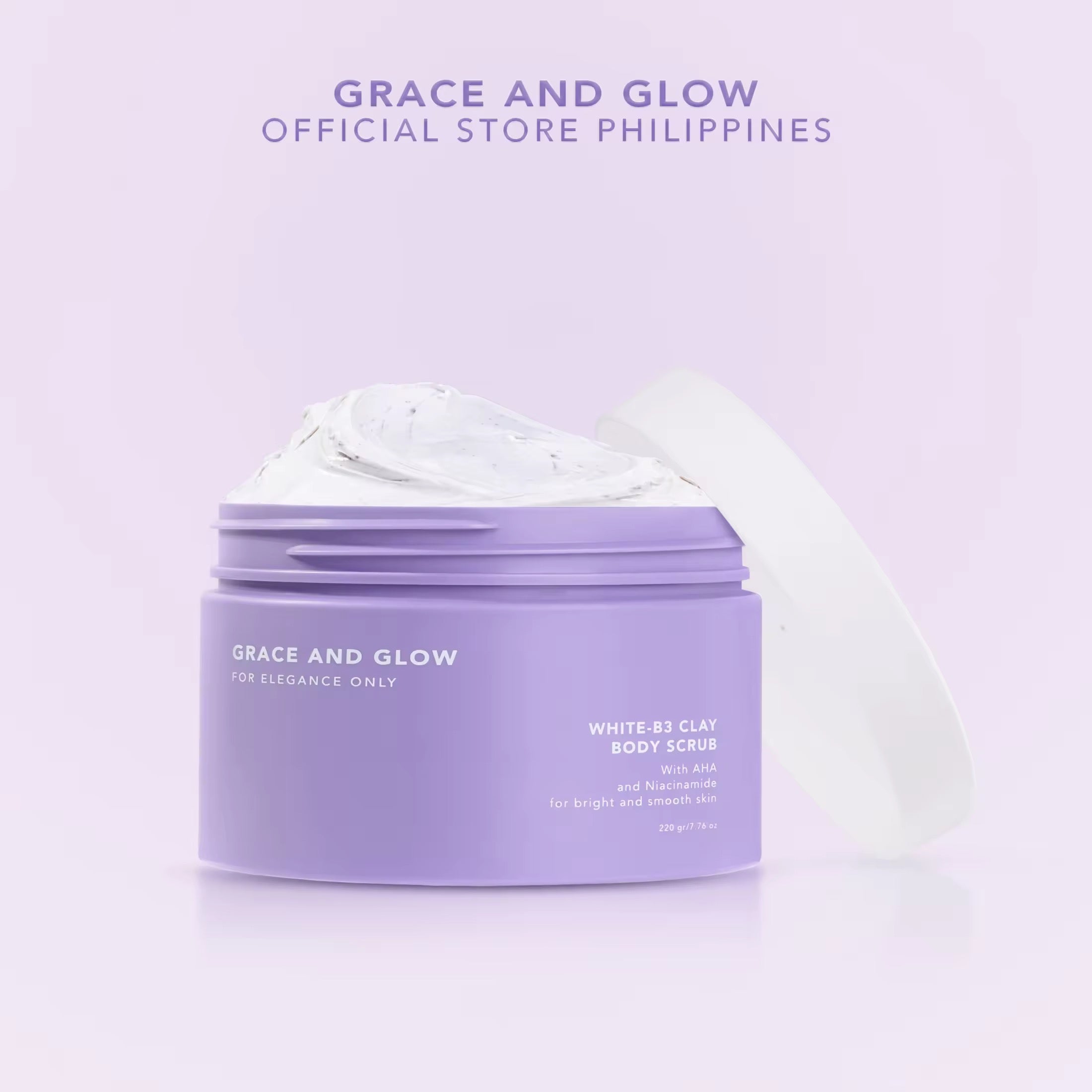 Grace and Glow - White B3 Clay Body Scrub 220g