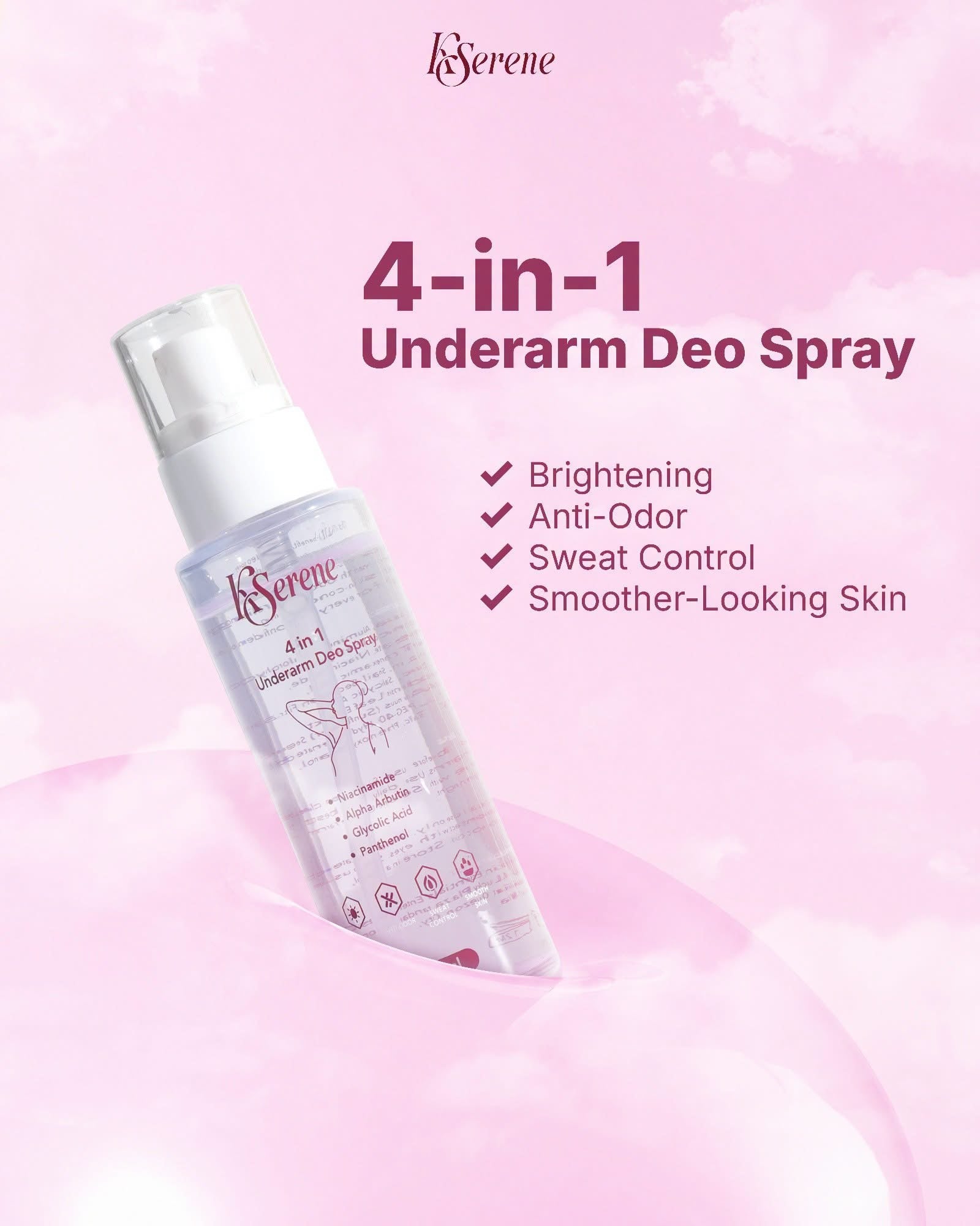 KSerene - 4 in 1 Underarm Deo Spray 60ml
