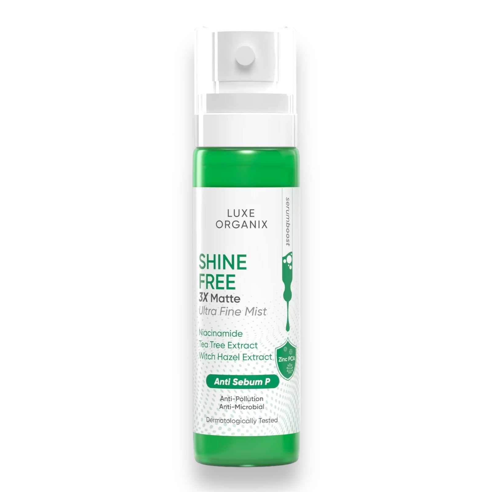 Luxe Organix - “ SHINE FREE “ 3x Matte Ultra Fine Mist 80ml ( Green )