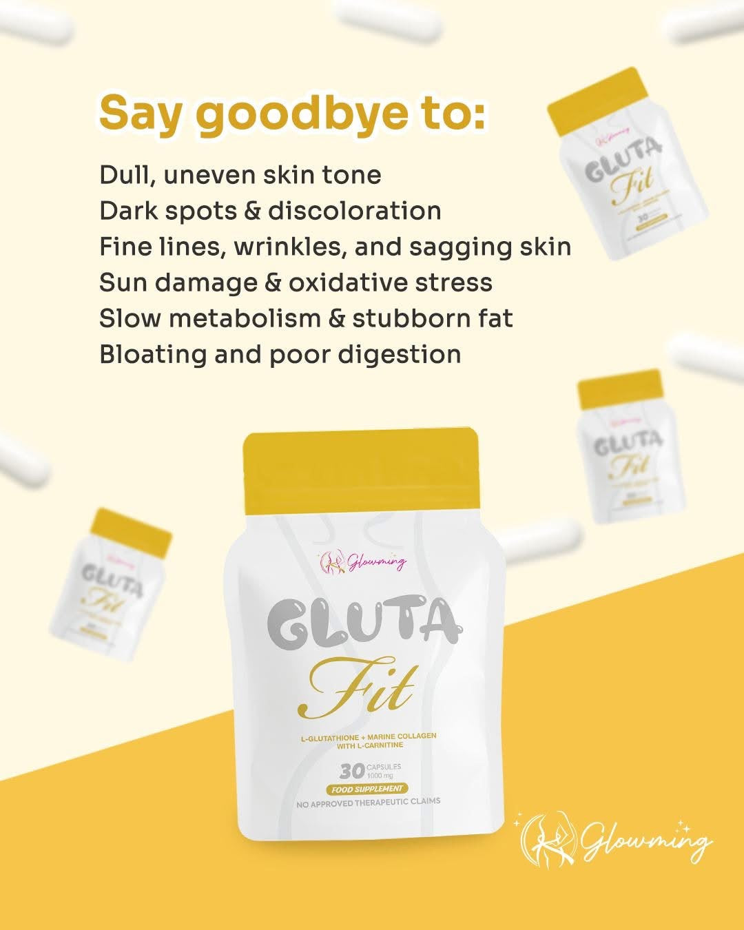Glowming - Gluta Fit L-Glutathione + Marine Collagen with L-Carnitine My Care Kits Glowming - Gluta Fit L-Glutathione + Marine Collagen with L-Carnitine My Care Kits