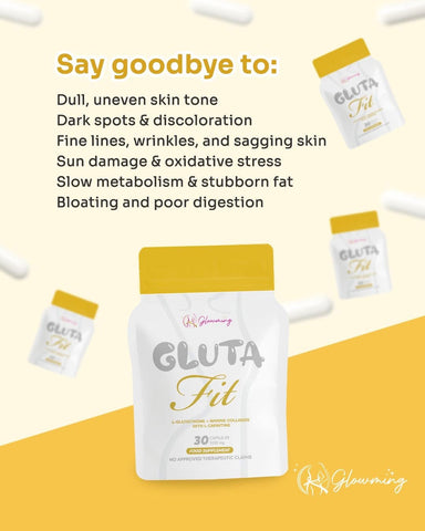 Glowming - Gluta Fit L-Glutathione + Marine Collagen with L-Carnitine - 30 Capsules 1000mg