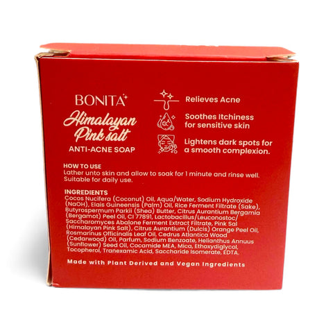 Bonita - Himalayan Pink Salt Exfoliating Soap Bar for Face & Body 80g - SOAP