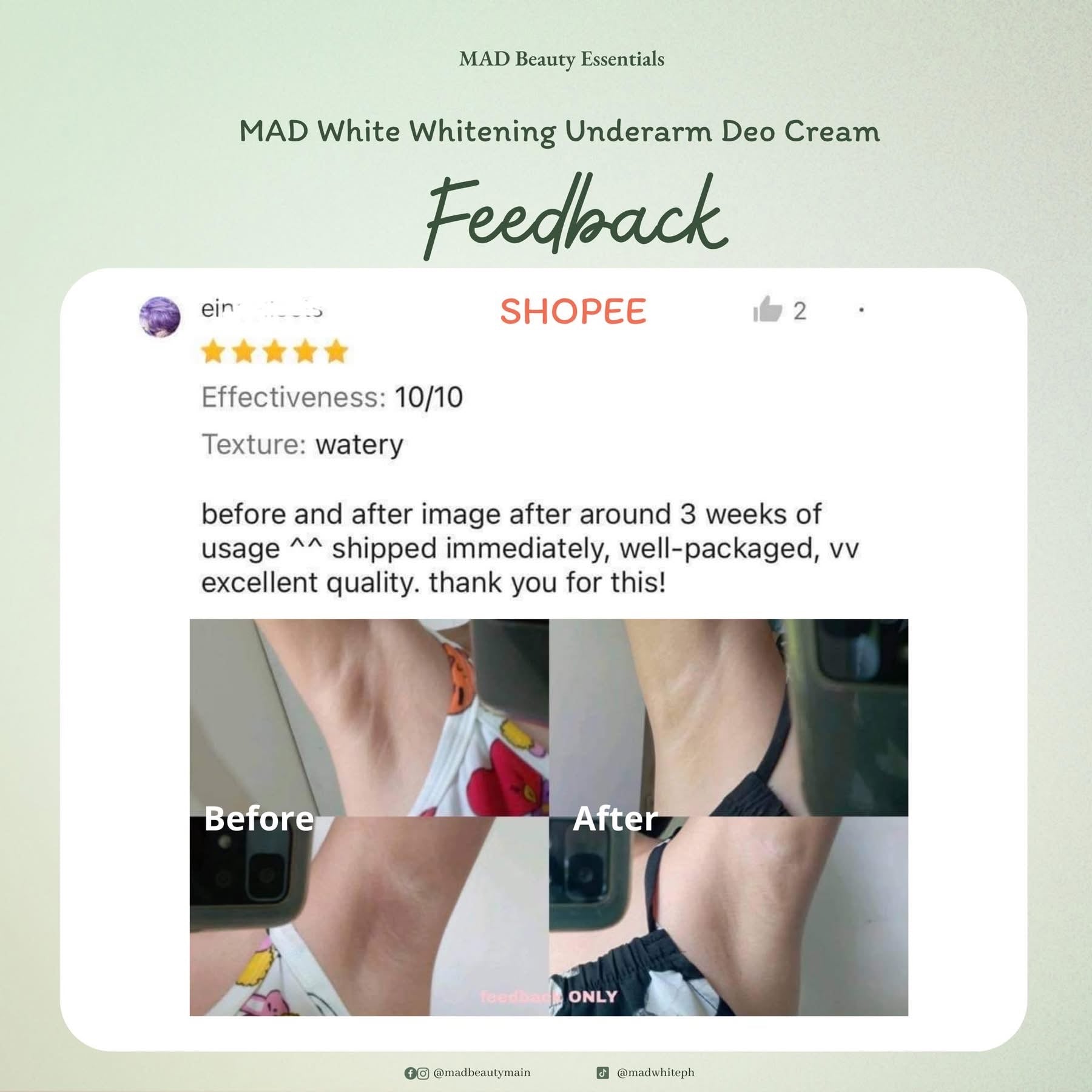 MAD White Whitening Underarm Deo Cream 30g