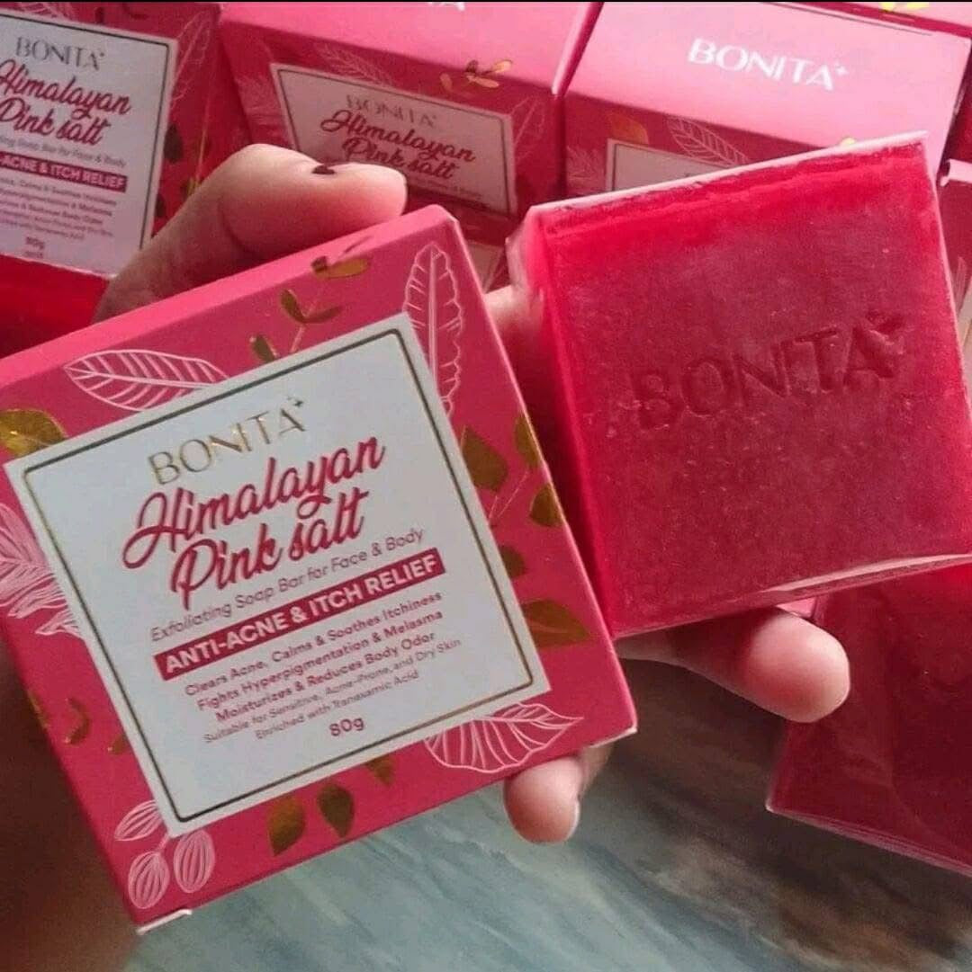Bonita - Himalayan Pink Salt Exfoliating Soap Bar for Face & Body 80g - SOAP