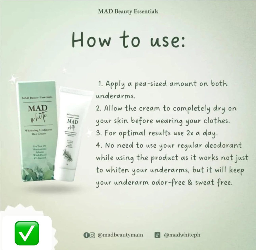 MAD White Whitening Underarm Deo Cream 30g