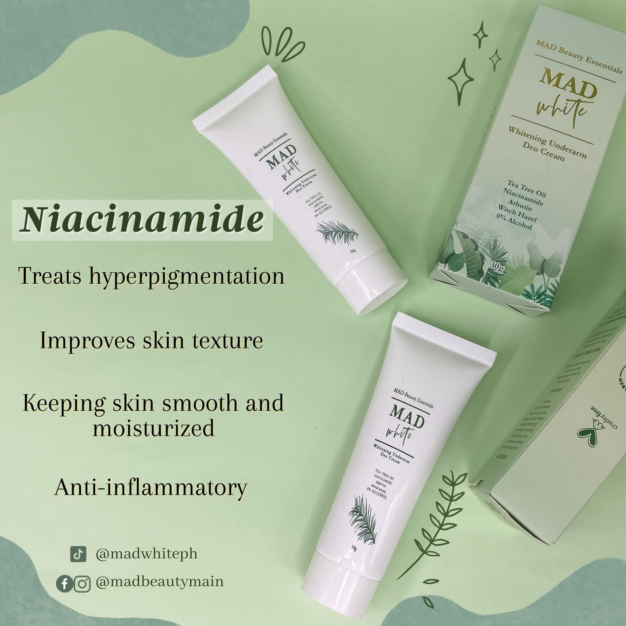 MAD White Whitening Underarm Deo Cream 30g