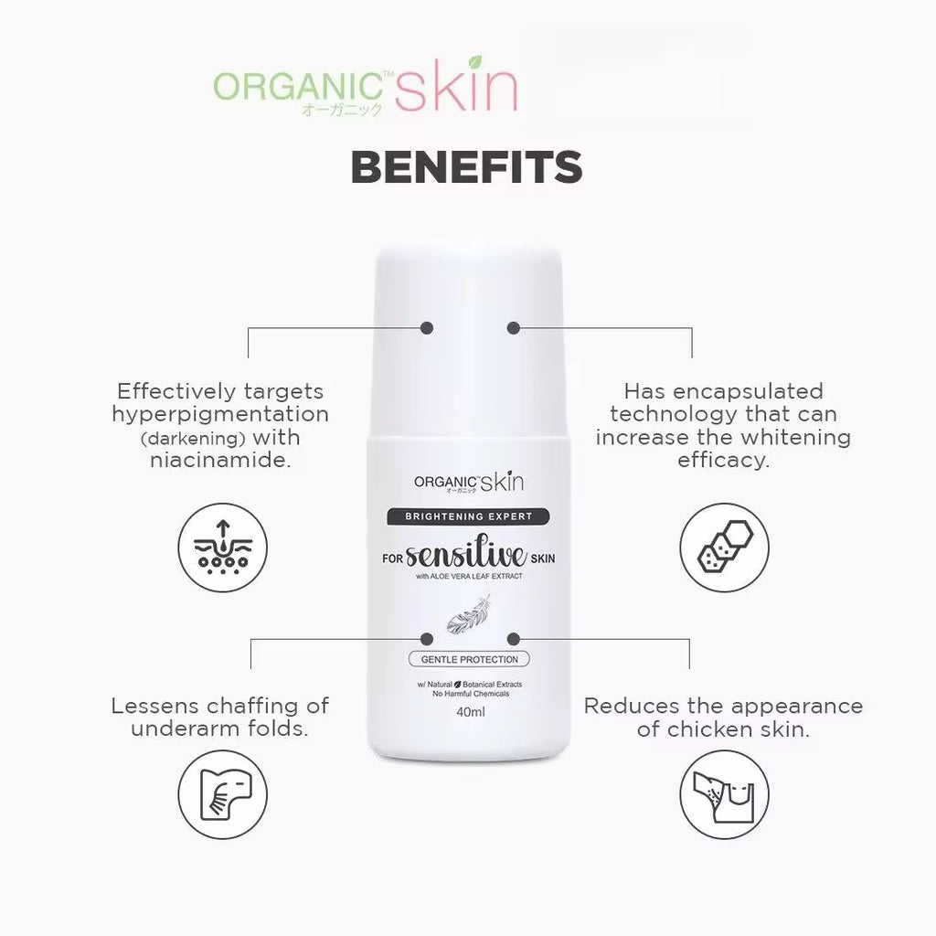 Organic Skin - Intensive Whitening for Sensitive skin “FRAGRANCE FREE” Deo 40ml
