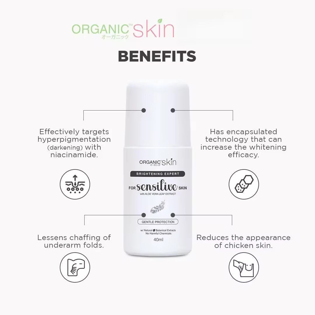 Organic Skin - Intensive Whitening for Sensitive skin “FRAGRANCE FREE” Deo 40ml