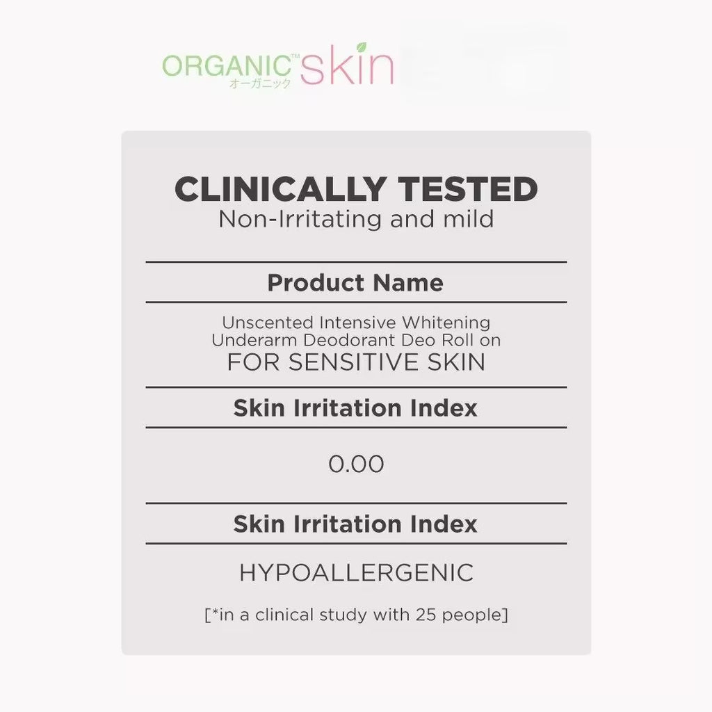 Organic Skin - Intensive Whitening for Sensitive skin “FRAGRANCE FREE” Deo 40ml