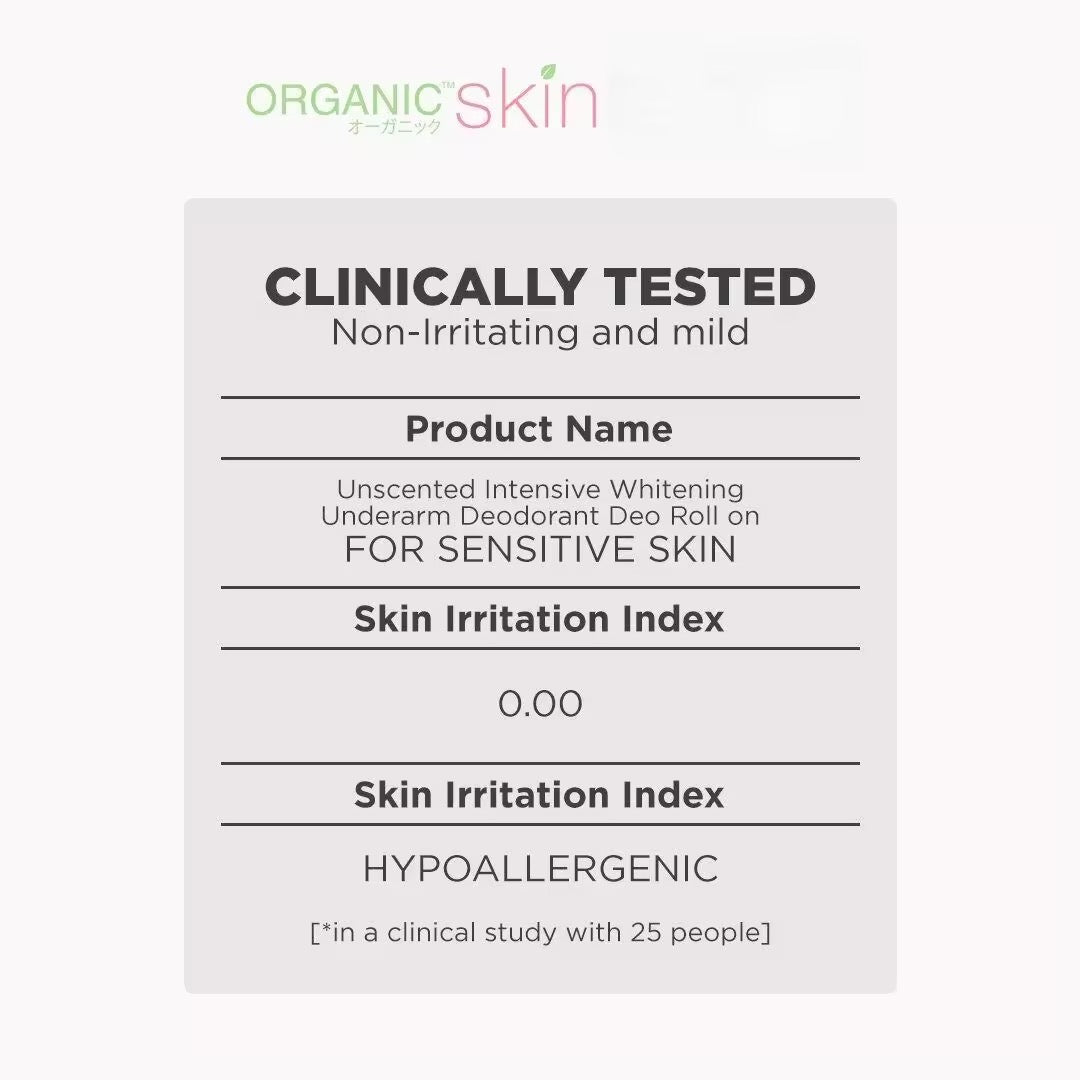 Organic Skin - Intensive Whitening for Sensitive skin “FRAGRANCE FREE” Deo 40ml