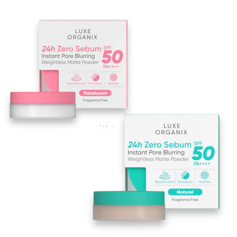 Luxe Organix - 24H Zero Sebum Instant Pore Blurring Weightless Matte Powder - Spf 50 Pa++++