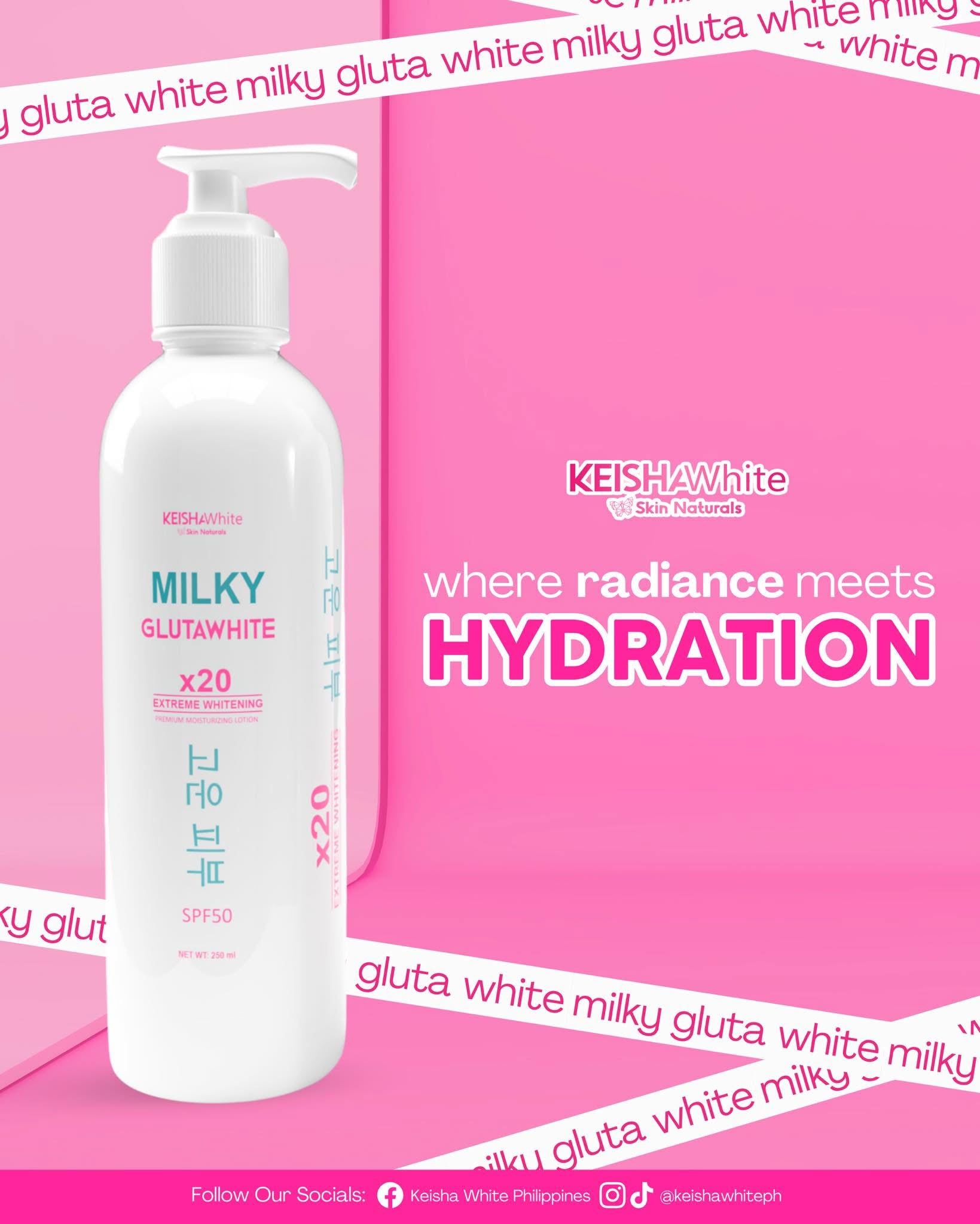Keisha White - Milky Glutawhite X20 Extreme Whitening Premium Moisturizing Lotion SPF 50 - 250 ml