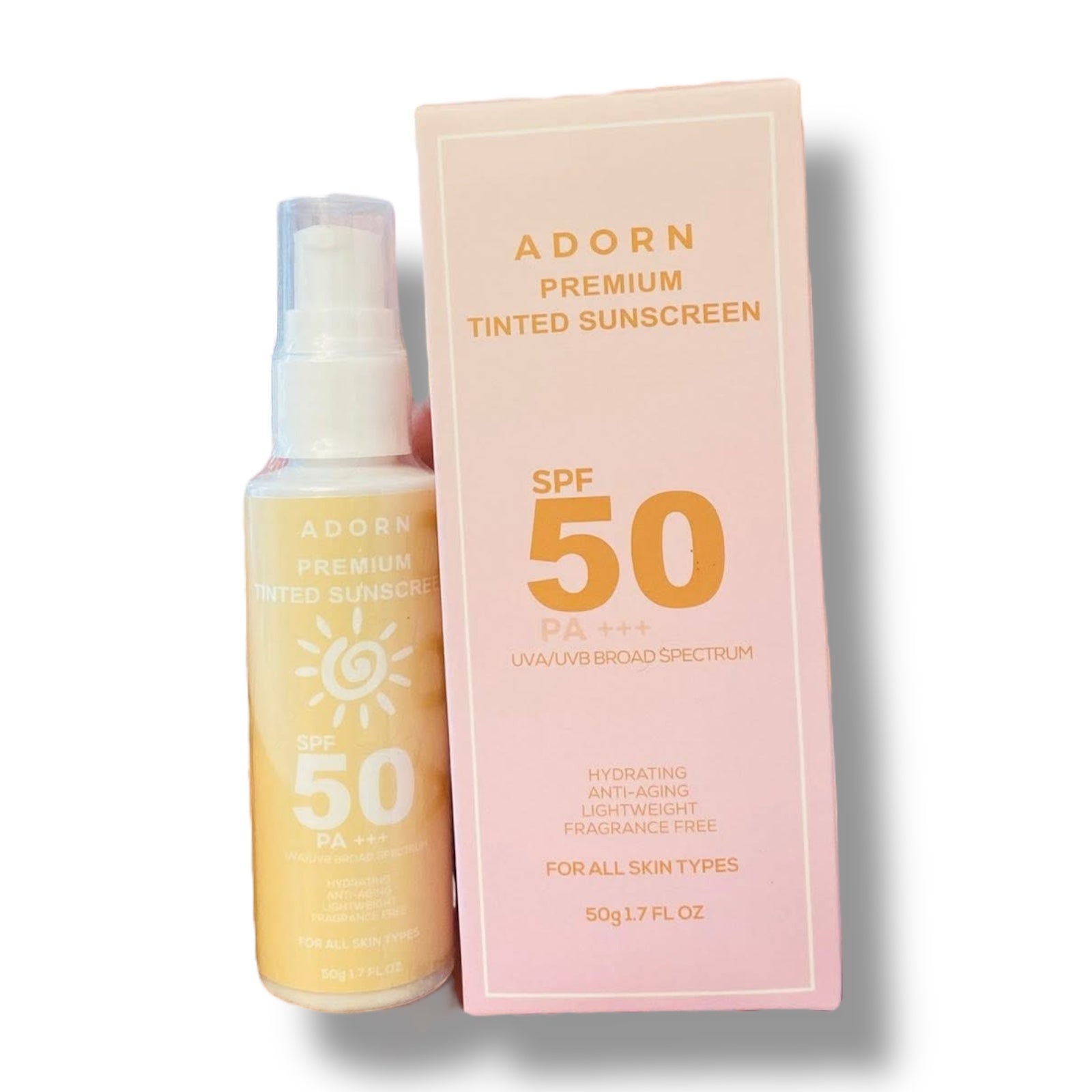 Adorn - Premium TINTED Sunscreen SPF50 PA+++ ( new packaging )