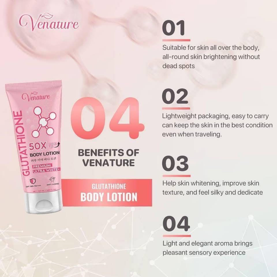 Venature - Glutathione 50X Body Lotion - Premium Ultra White SPF